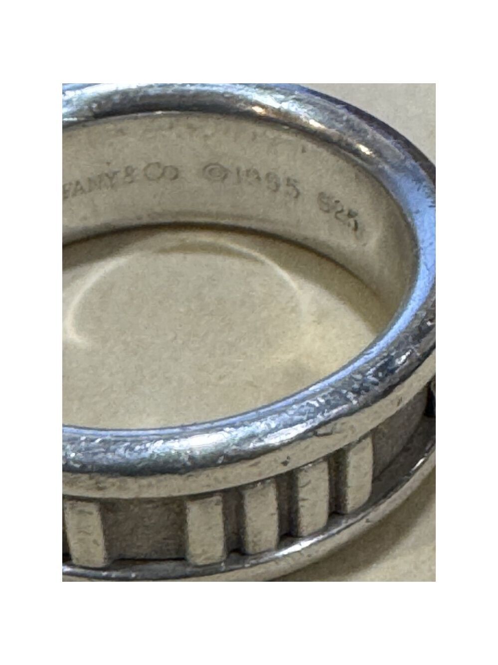 Tiffany & Co Atlas Wide Roman Numeral Ring Sterling Silver 925 1995 - Picture 7 of 10